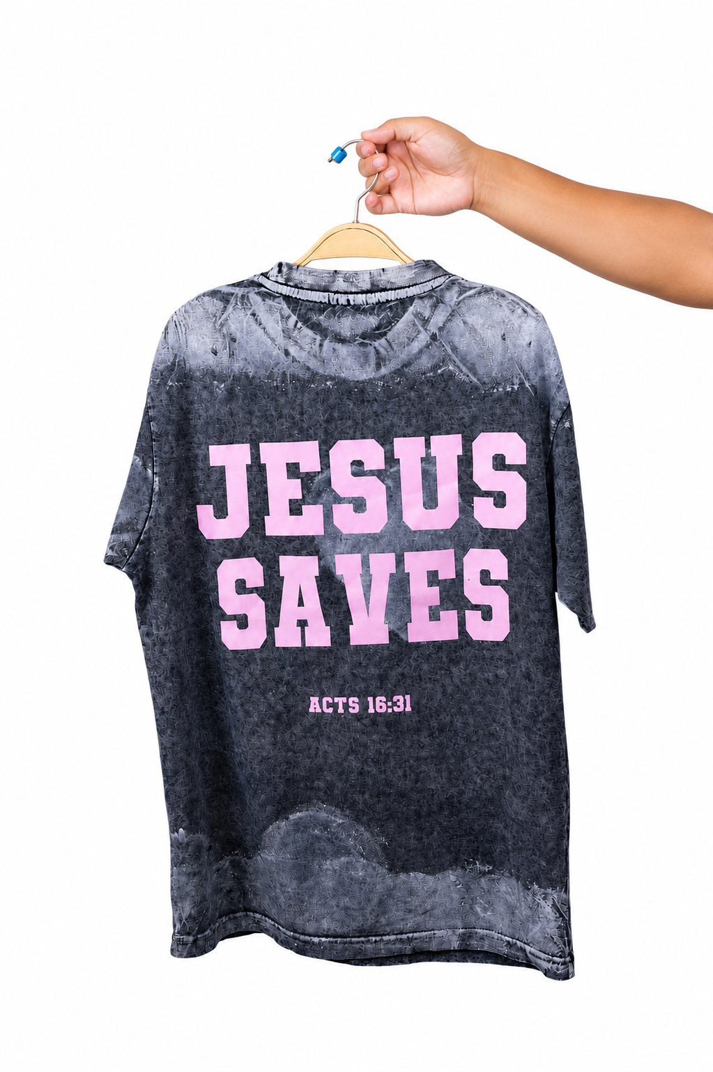 JESUS SAVES - CANVAS GREY